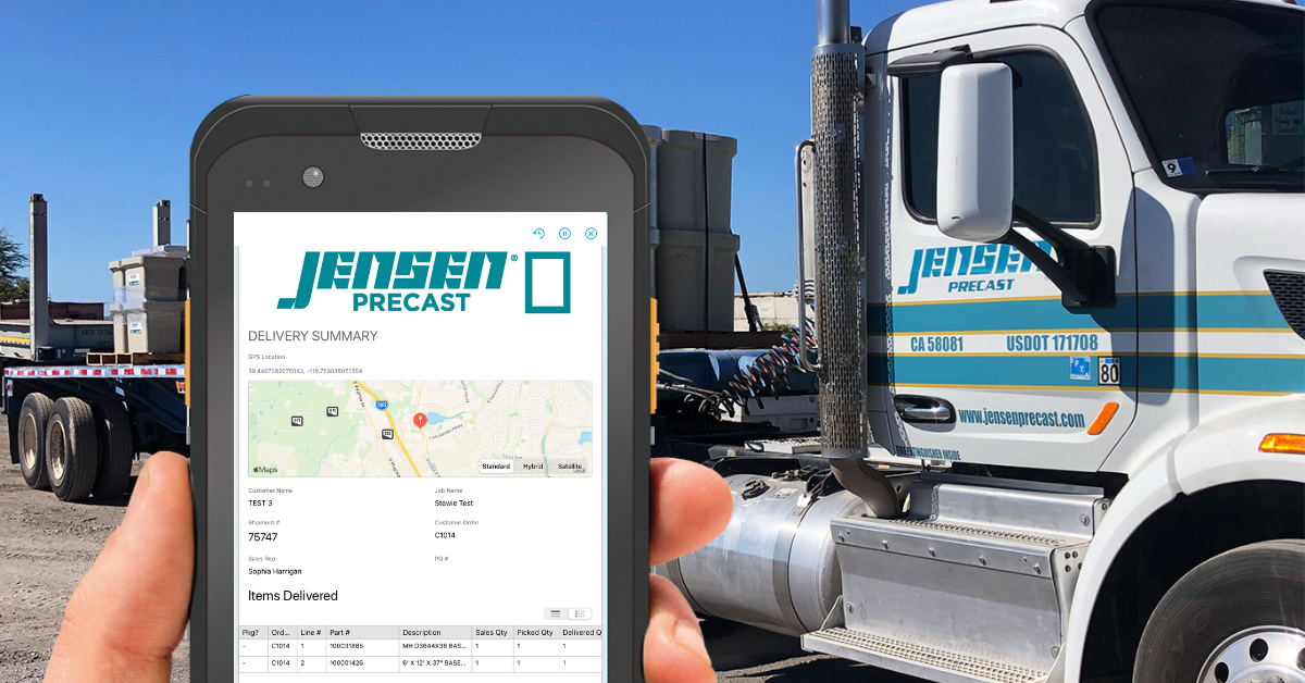 Jensen Precast Improves Truck Dispatch and Delivery Efficiency with
